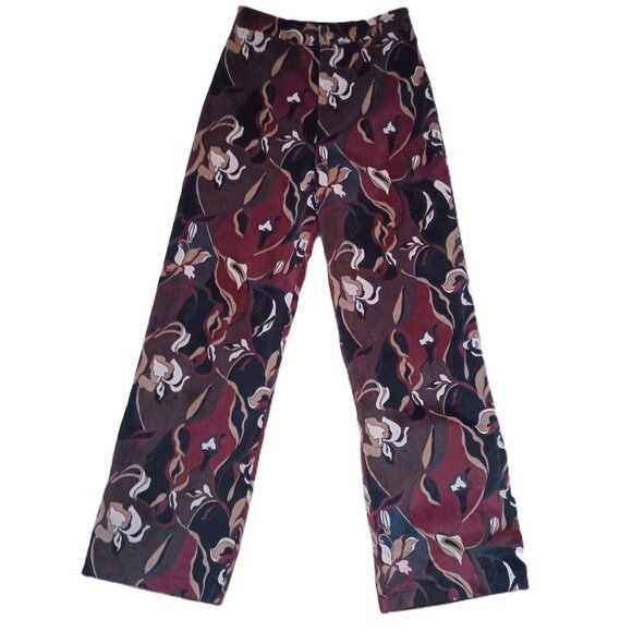 Citizen Women's HiRise Wide Leg Pants Floral Fall Psychedelic Look Artsy Size XS - Picture 8 of 8